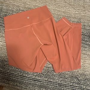 Peach color lululemon 7/8 leggings!!